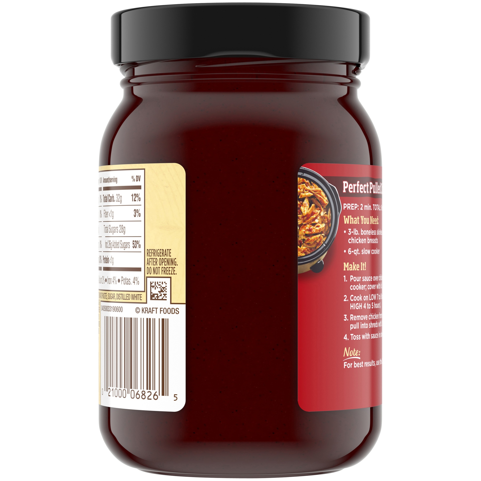 slide 4 of 6, Kraft Slow Cooker Original Pulled BBQ One Step Sauce Jar, 18.5 fl oz