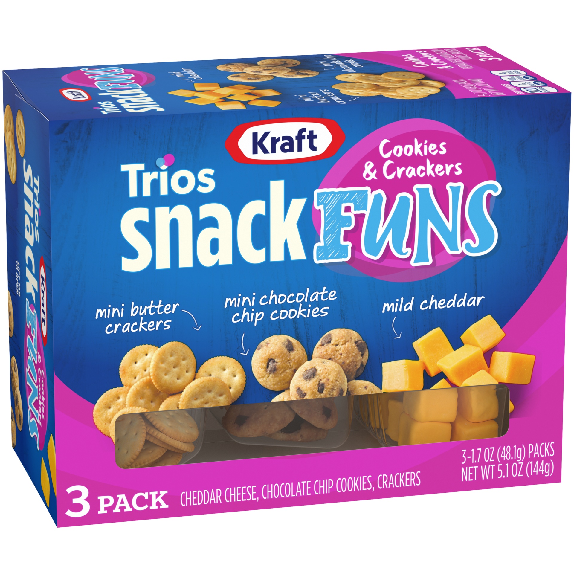 slide 4 of 6, Kraft Trios SnackFuns Cookies & Crackers, 3 ct; 5.1 oz