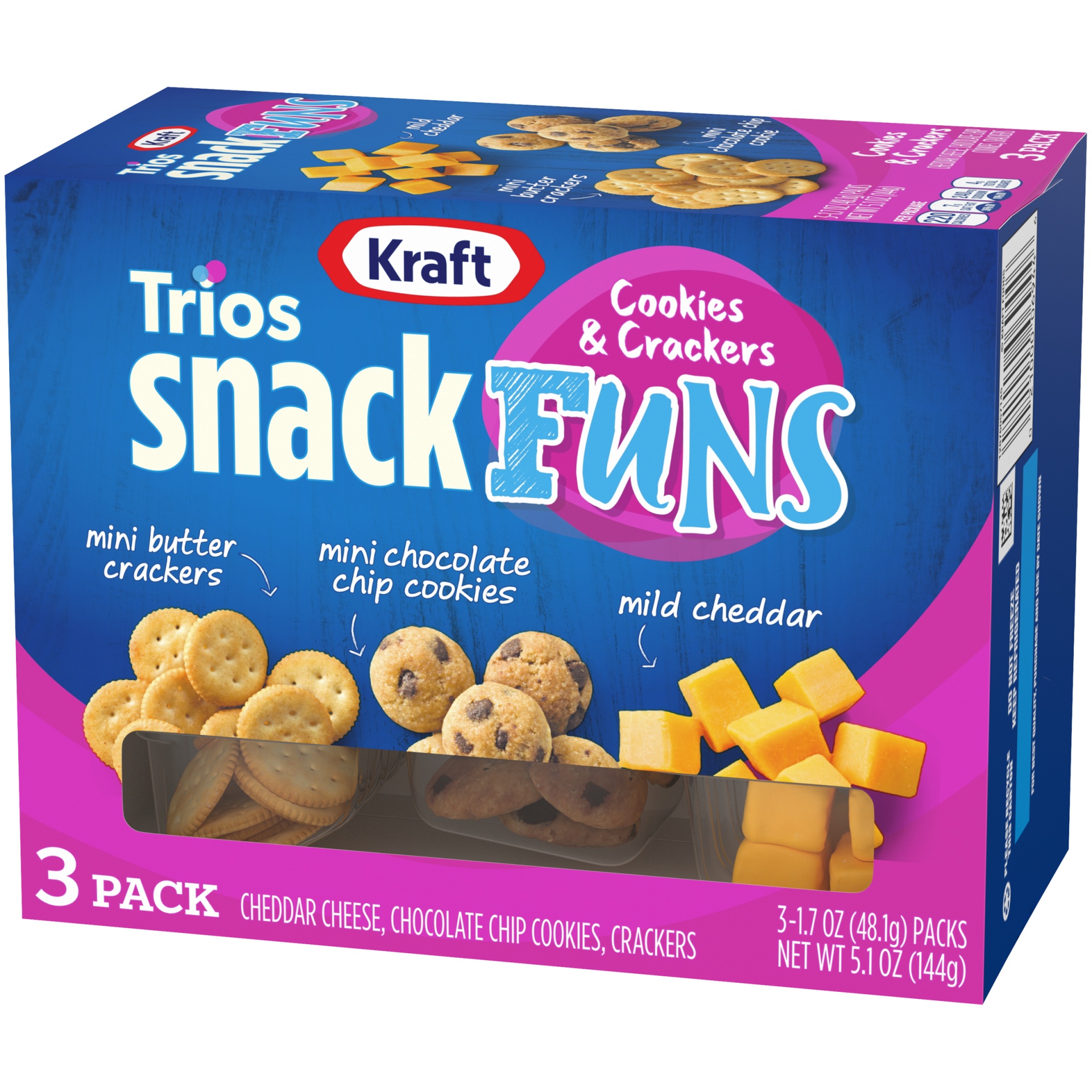 slide 2 of 6, Kraft Trios SnackFuns Cookies & Crackers, 3 ct; 5.1 oz