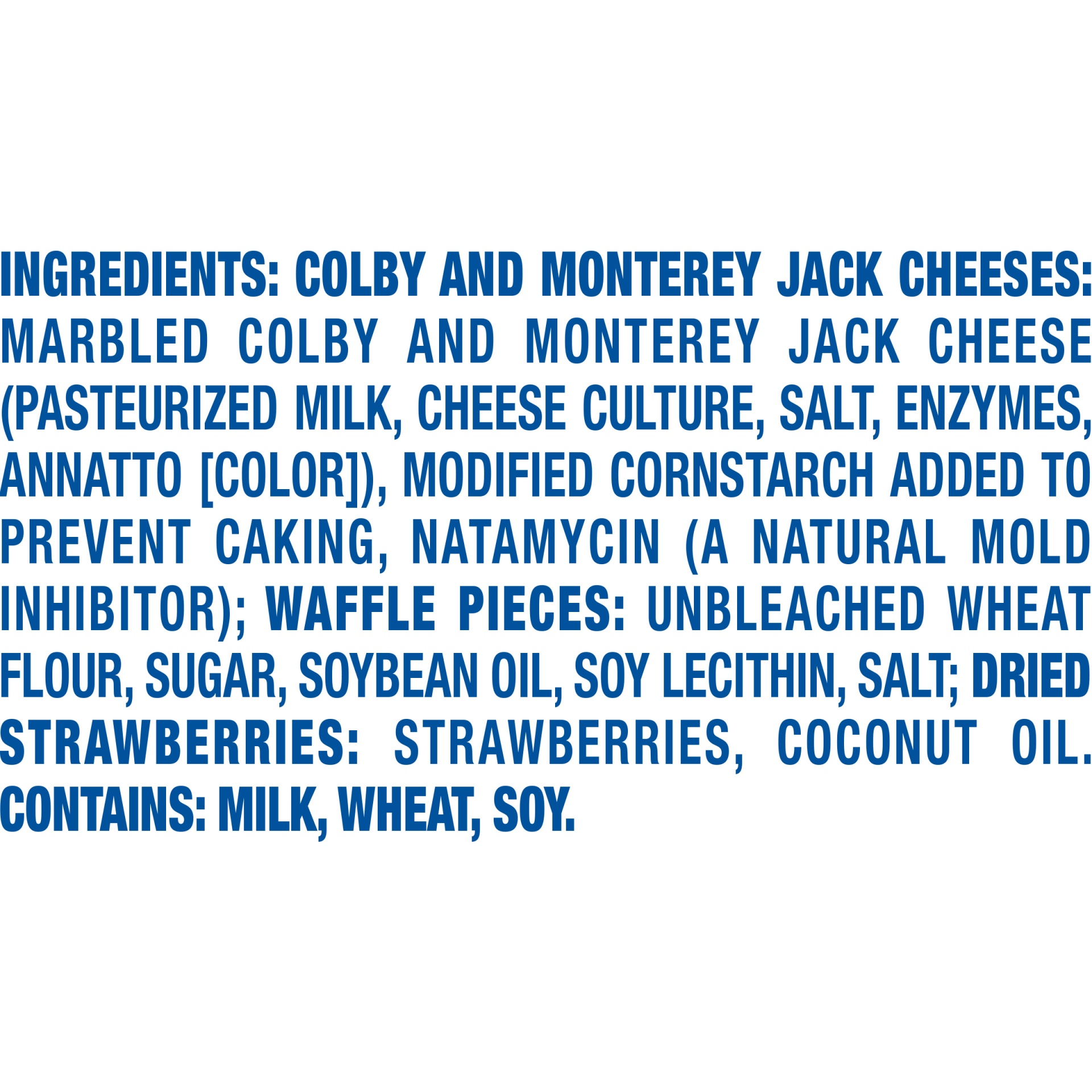 slide 6 of 6, Kraft Trios SnackFuns Strawberry Waffles Snack Packs with Colby & Monterey Jack Cheeses, Waffle Pieces & Dried Strawberries Trays, 3 ct; 1.28 oz