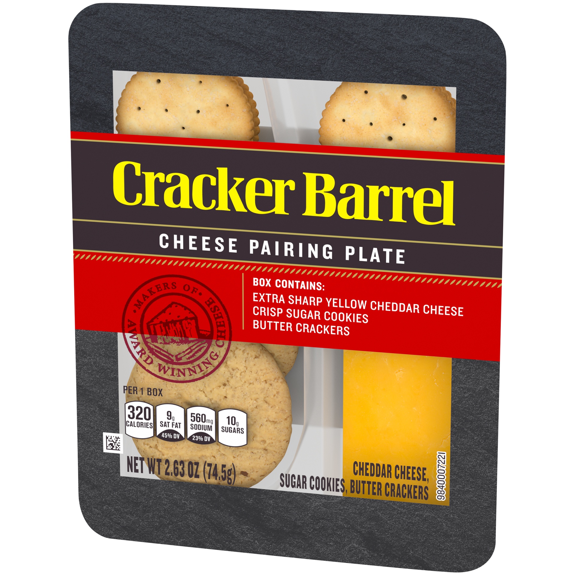 slide 5 of 6, Cracker Barrel Cheese Pairing Plate with Extra Sharp Cheddar Cheese, Butter Crackers & Cookies Package, 2.63 oz