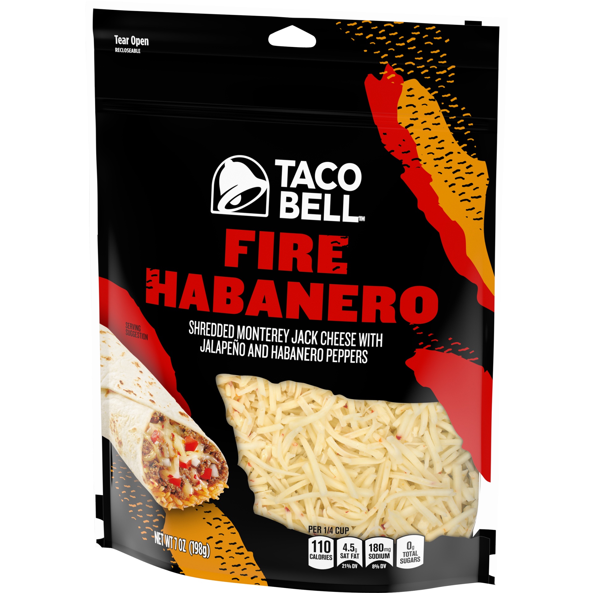 slide 3 of 6, Taco Bell Shredded Hot Habanero, 7 oz