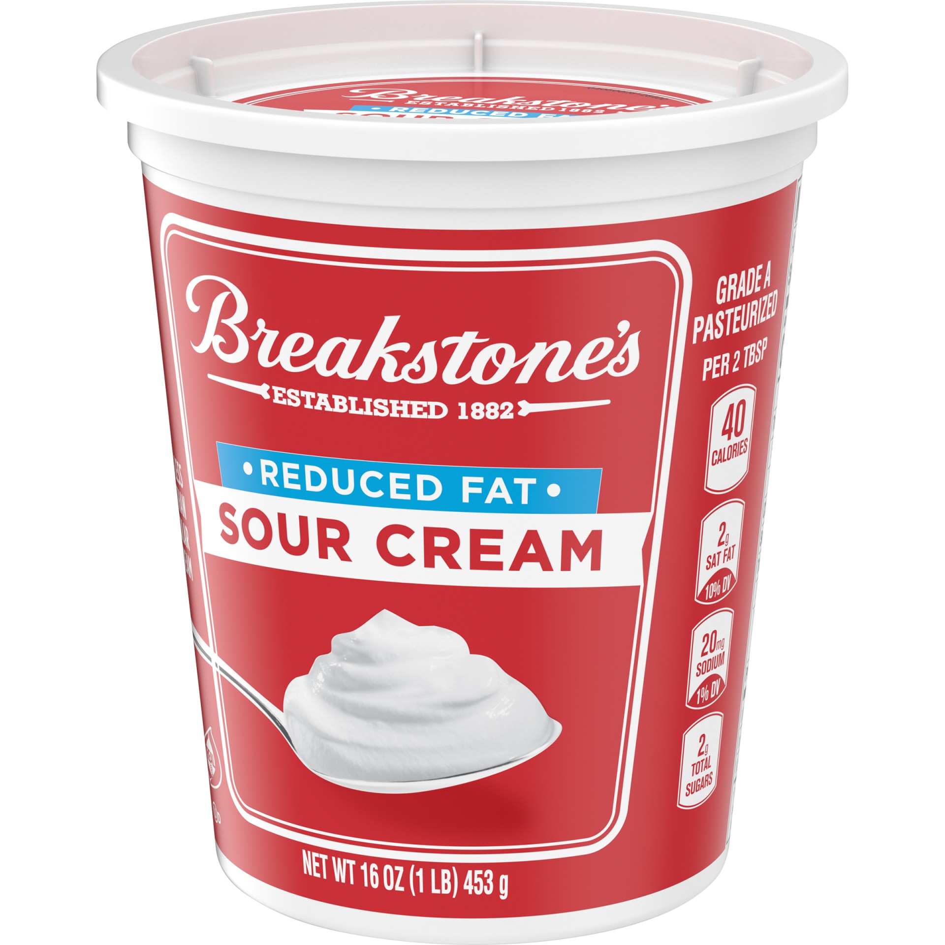 slide 2 of 6, Breakstone's Reduced Fat Sour Cream, 16 oz Tub, 16 oz