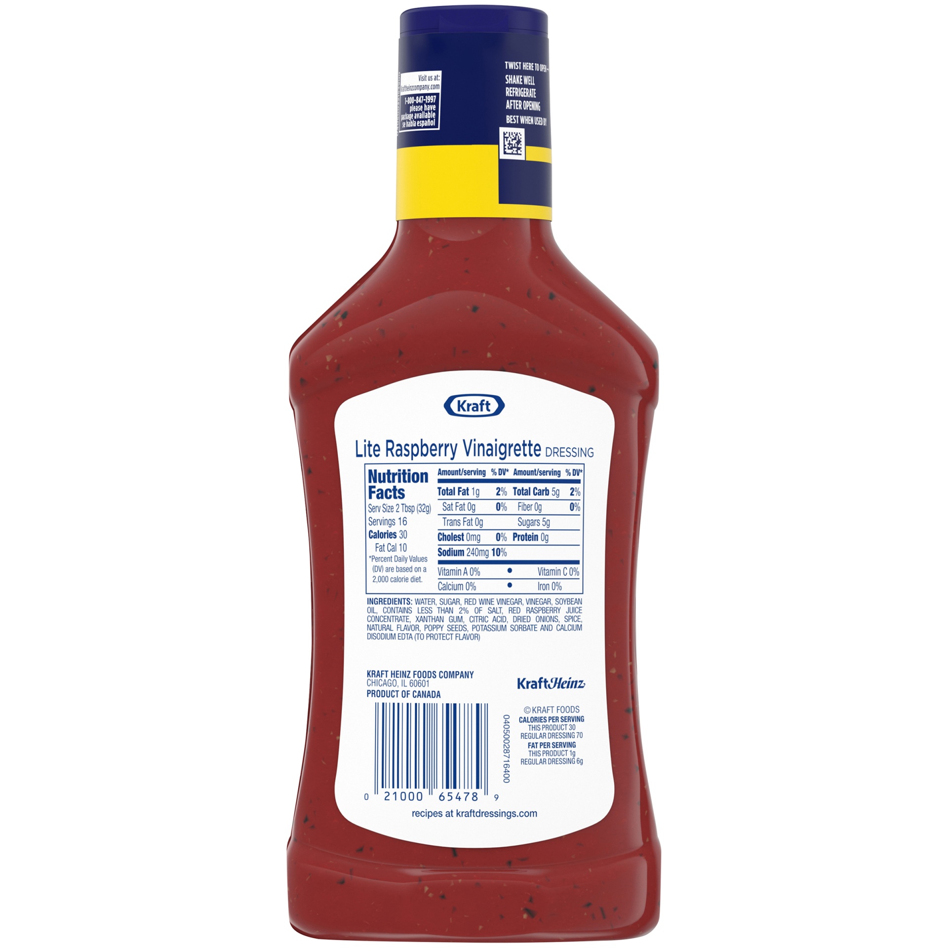 Kraft Light Raspberry Vinaigrette Salad Dressing 16fl oz 16 fl oz Shipt