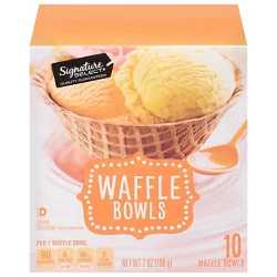 Signature SELECT Waffle Bowls Sweet Crispy 10 Count - 7 Oz