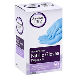 Signature Care Nitrile Gloves - 50 CT