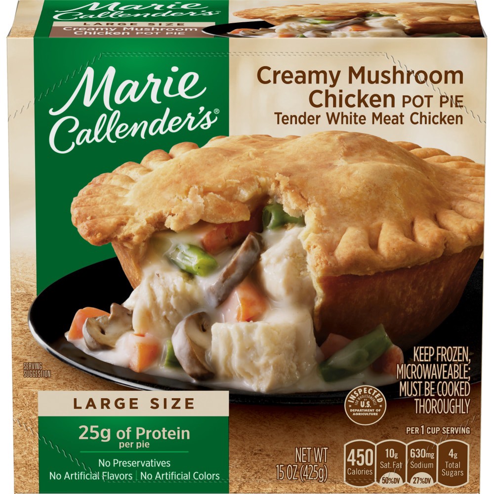 slide 6 of 6, Marie Callender's Creamy Mushroom Chicken Pot Pie, Frozen Meal, 15 oz., 15 oz