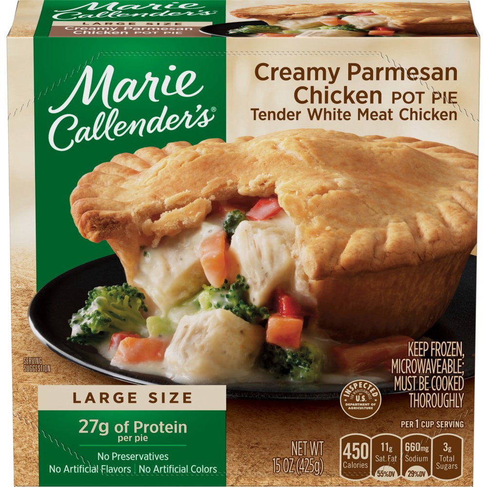 slide 4 of 6, Marie Callender's Creamy Parmesan Chicken Pot Pie, Frozen Meal, 15 oz., 15 oz