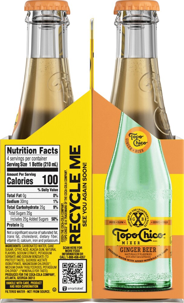 slide 2 of 2, Topo Chico Mixer Ginger Beer Glass Bottles- 4 ct, 4 ct; 7 oz