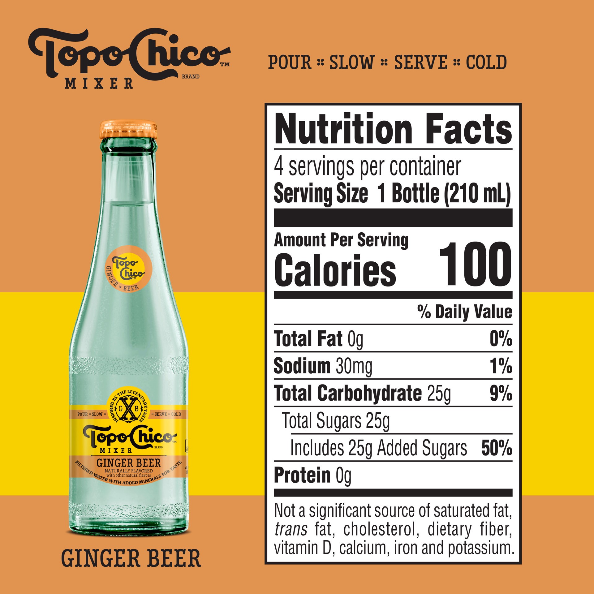 slide 2 of 5, Topo Chico Mixer Ginger Beer Glass Bottles- 4 ct, 4 ct; 7 oz