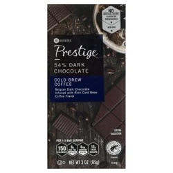 Prestige Cold Brew Coffee Flavored 54% Dark Chocolate Bar 3 Ounces