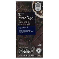 Prestige Cold Brew Coffee Flavored 54% Dark Chocolate Bar 3 Ounces