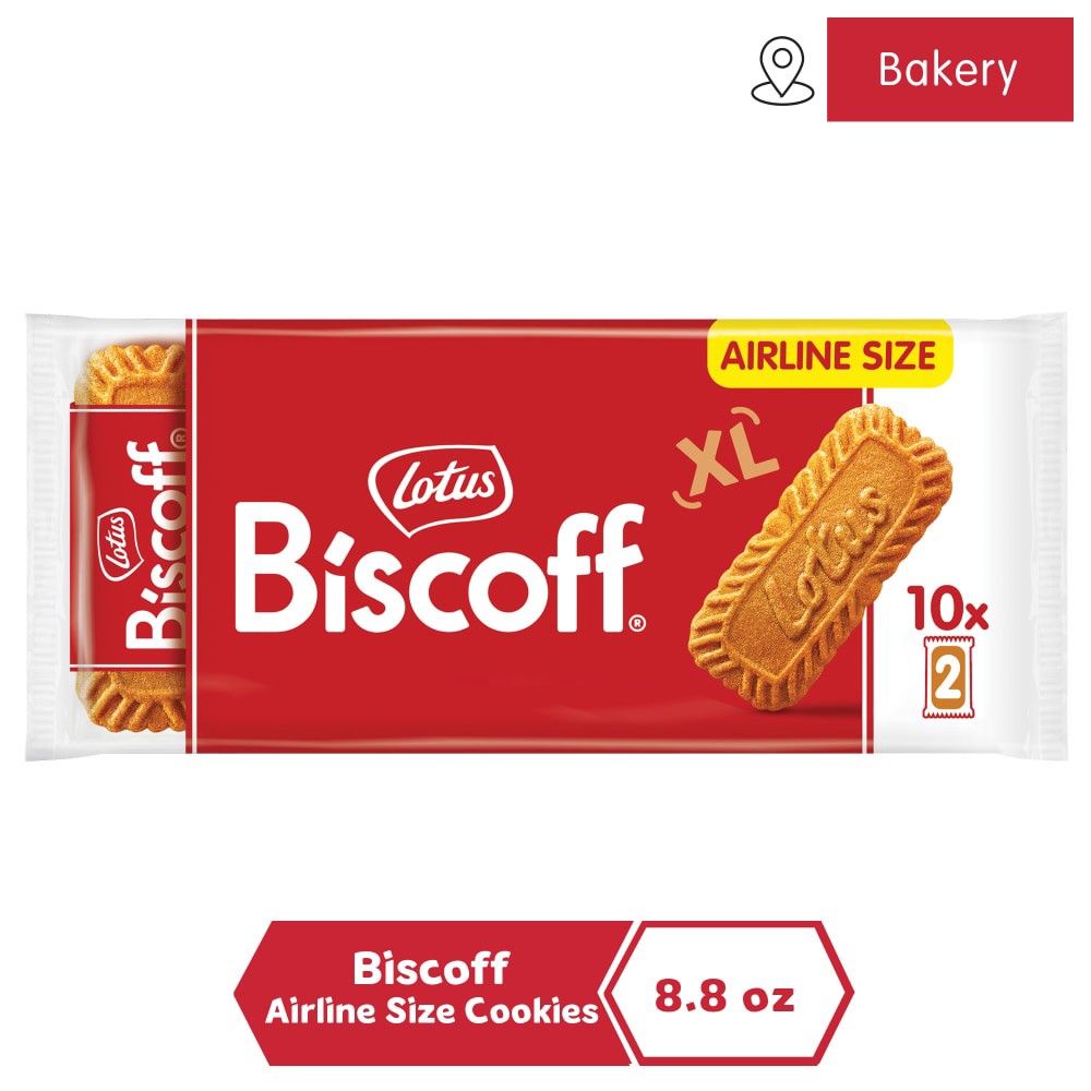 slide 3 of 3, Biscoff Cookies, XL, Airline Size, Snack Packs, 10 ct