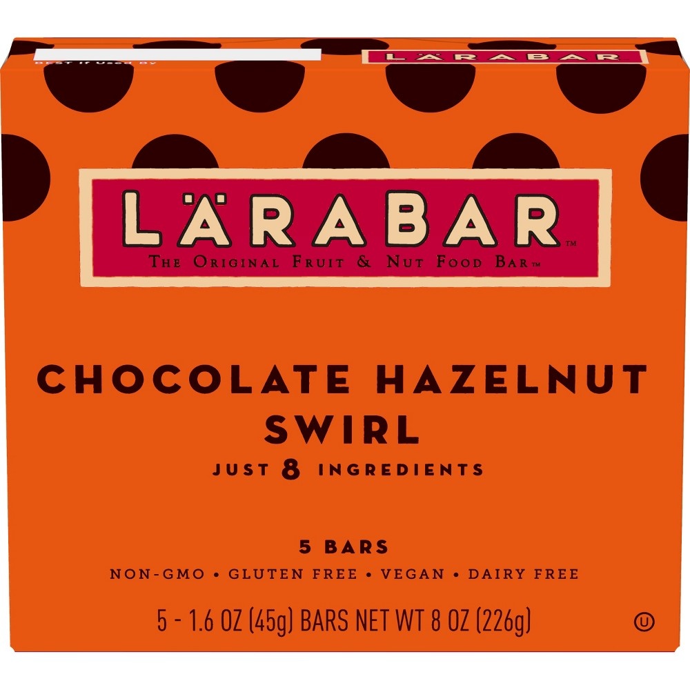 slide 2 of 3, LÄRABAR Chocolate Hazelnut Swirl Fruit & Nut Bars, 5 ct; 1.6 oz