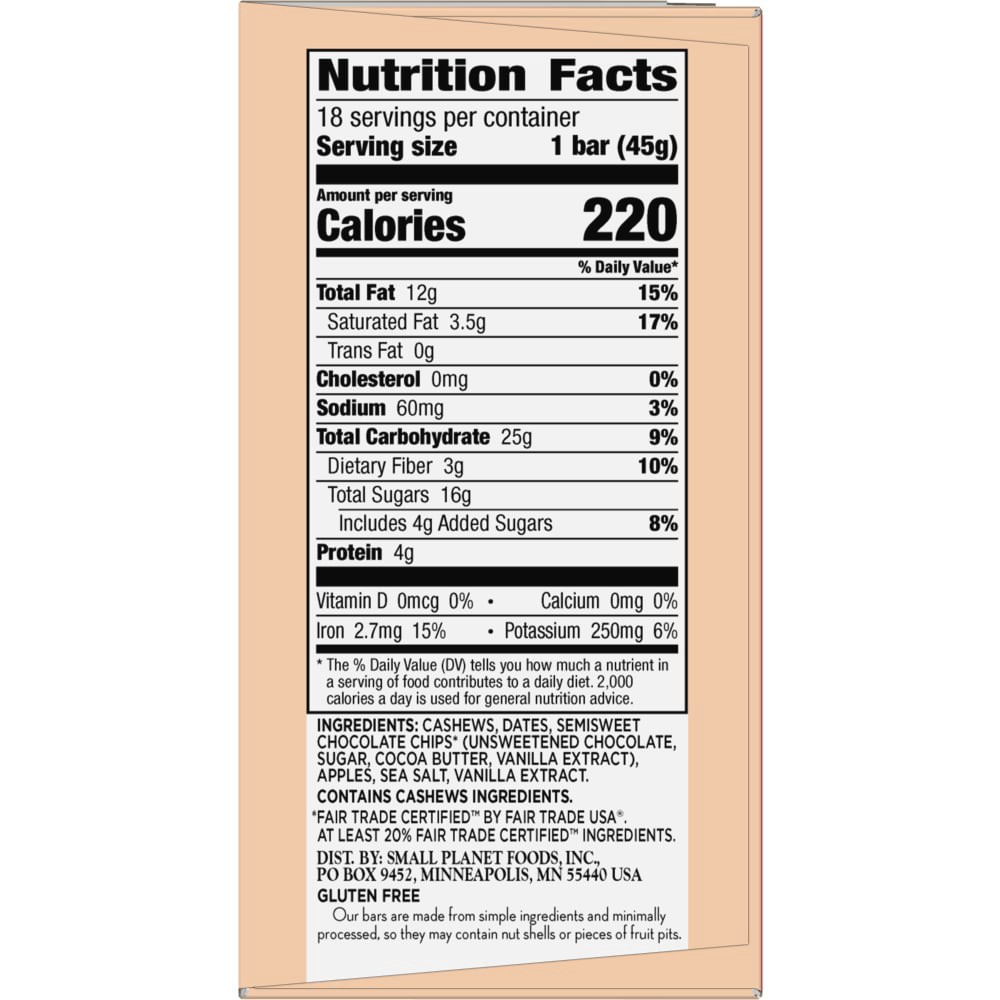 slide 6 of 6, LÄRABAR Chocolate Chip Cookie Dough, Gluten Free Fruit & Nut Bar- 18 ct, 18 ct