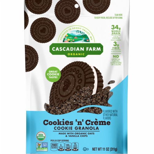 slide 1 of 1, Cascadian Farm™ Organic Cookies 'n' Crème Cookie Granola, 11.00 oz