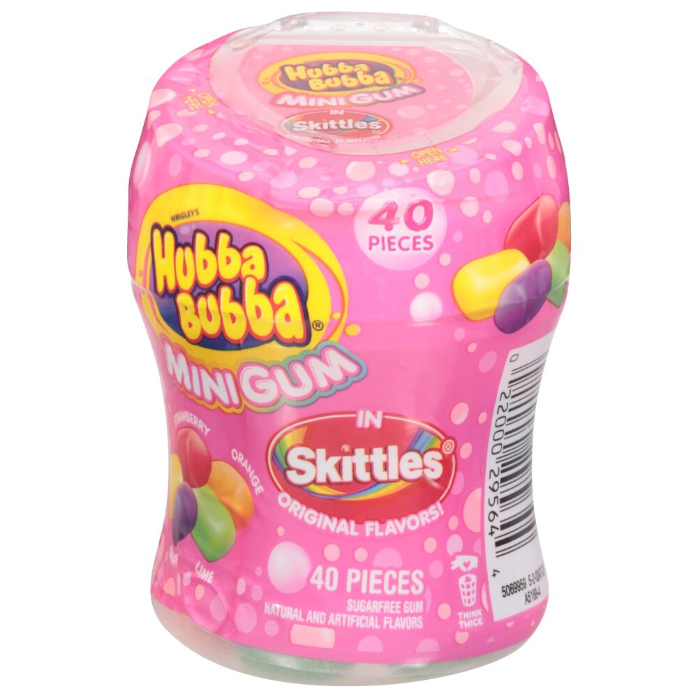 slide 3 of 3, Hubba Bubba Sugarfree Skittles Original Flavors! Mini Gum 40 Each, 40 ct