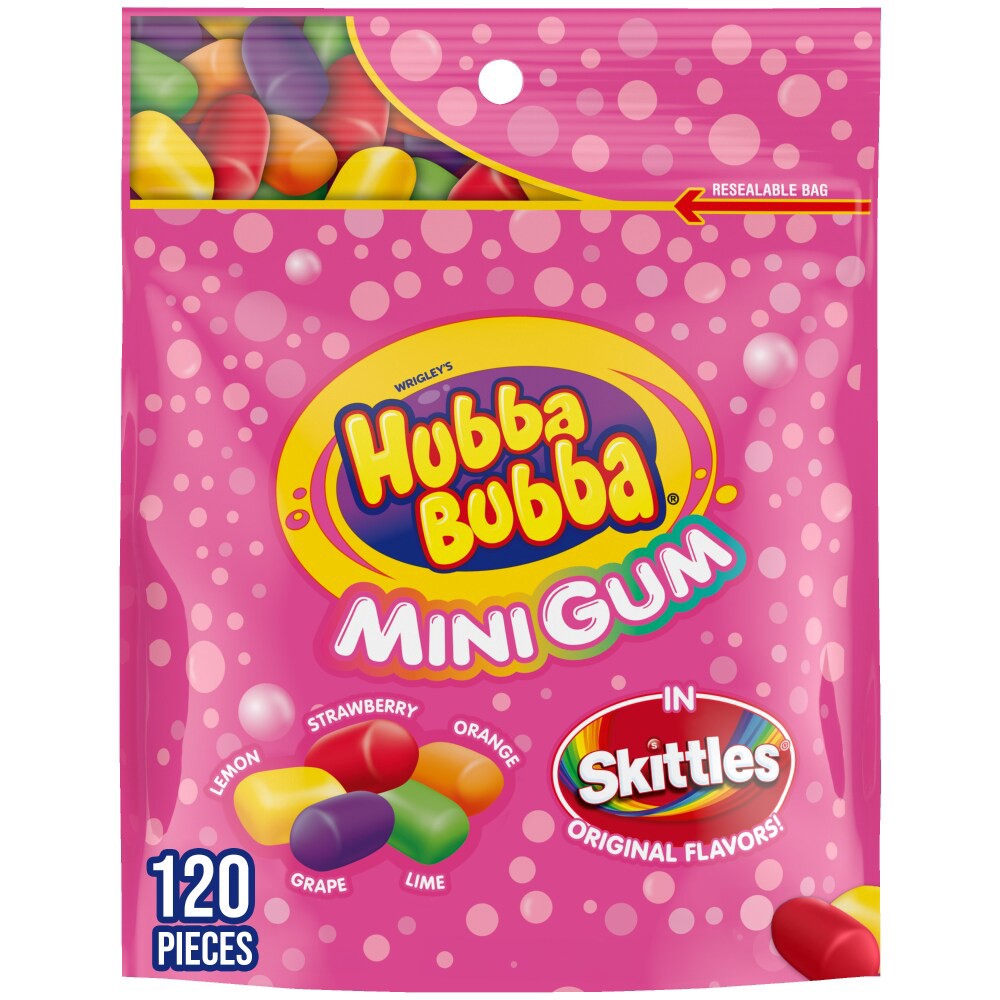 slide 3 of 6, Hubba Bubba Skittles Flavored Mini Gum - 120 ct, 120 ct