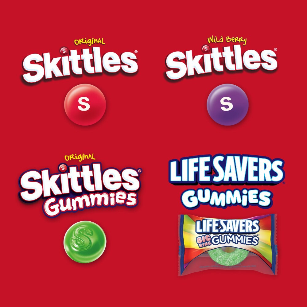 slide 3 of 6, Skittles Skittles Gummies & Life Savers Gummies Fun Size Variety Pack Bulk Bag, 18.56 oz