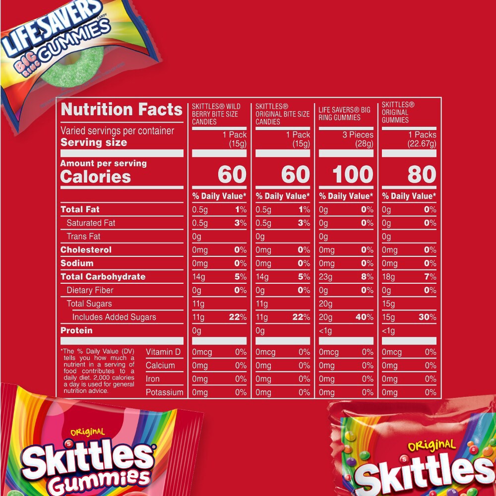 slide 6 of 6, Skittles Skittles Gummies & Life Savers Gummies Fun Size Variety Pack Bulk Bag, 18.56 oz