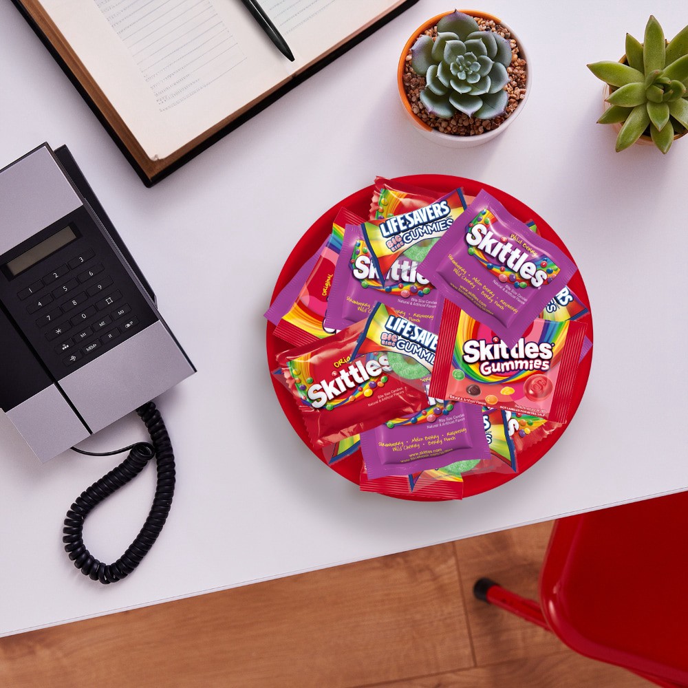 slide 4 of 6, Skittles Skittles Gummies & Life Savers Gummies Fun Size Variety Pack Bulk Bag, 18.56 oz