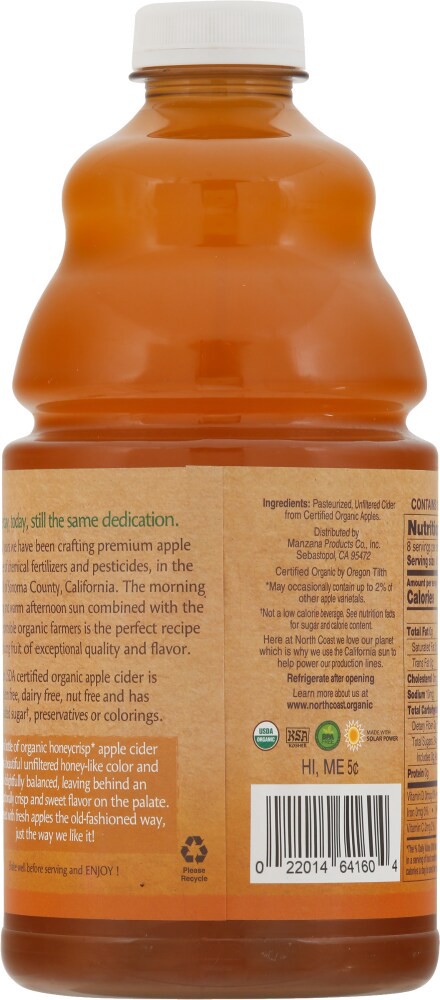 slide 2 of 3, North Coast Organic Honeycrisp Apple Cider - 64 fl oz, 64 fl oz
