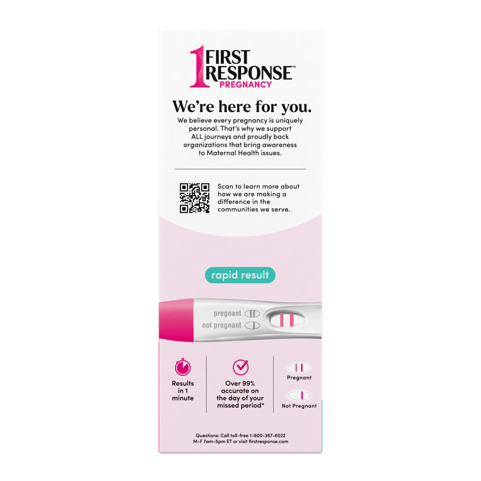slide 3 of 5, FIRST RESPONSE Rapid Result Pregnancy Test, 2 Pack, 2 ct