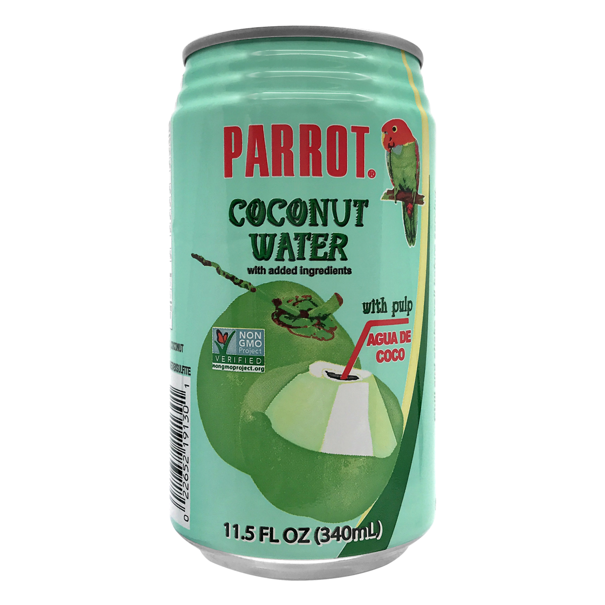 slide 1 of 1, Parrot Brand, Coconut Water With Pulp, 11.5 oz