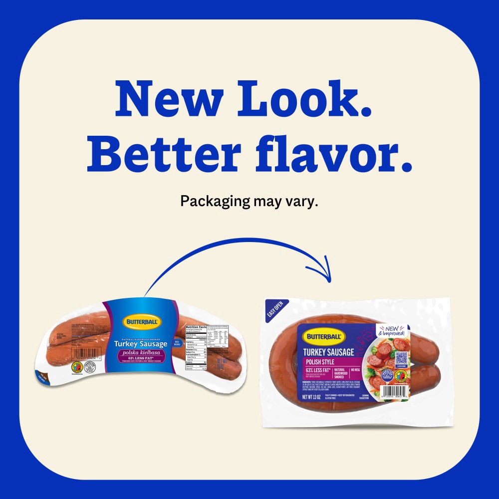 slide 4 of 6, Butterball Fully Cooked Polish Style Turkey Sausage, 13 oz. pack, 13 oz