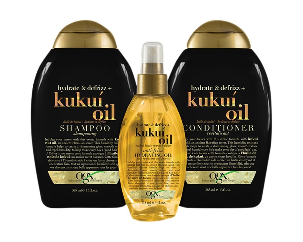 slide 4 of 4, OGX Hydrate + Defrizz Kukui Oil Shampoo, 13 fl oz