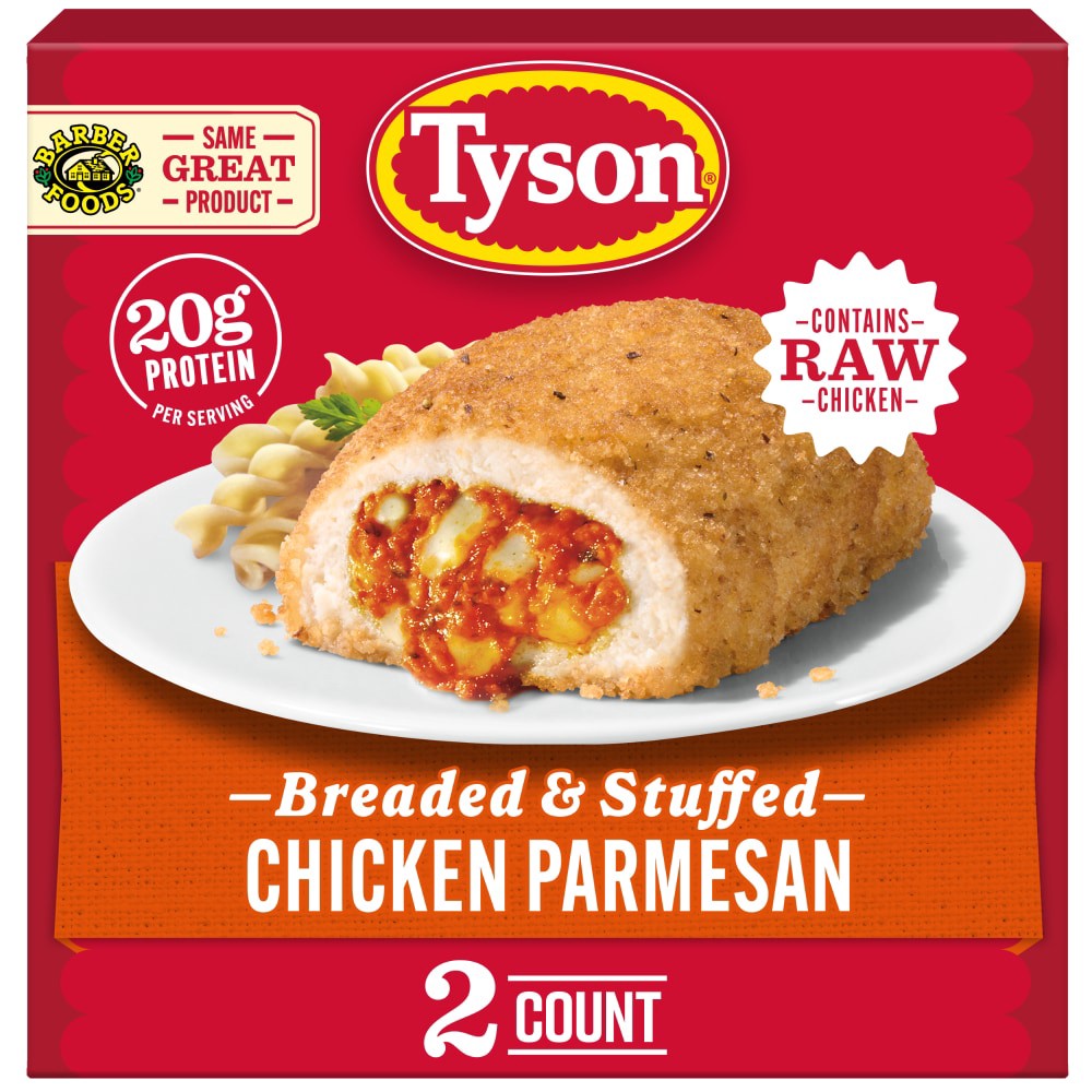 slide 2 of 6, Tyson Frozen Stuffed Chicken Breasts Chicken Parmesan, 2 Count, 2 ct