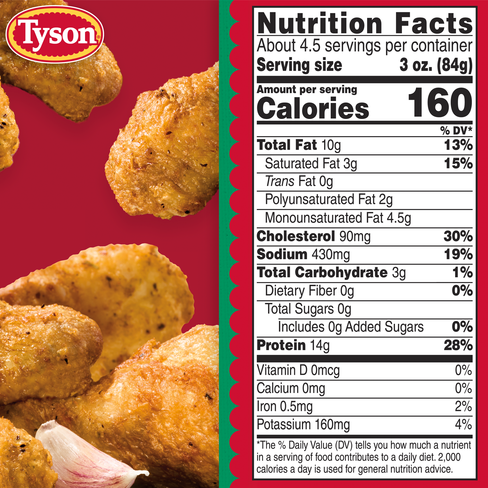 slide 5 of 6, Tyson Garlic Parmesan Crispy Wings, 20 oz