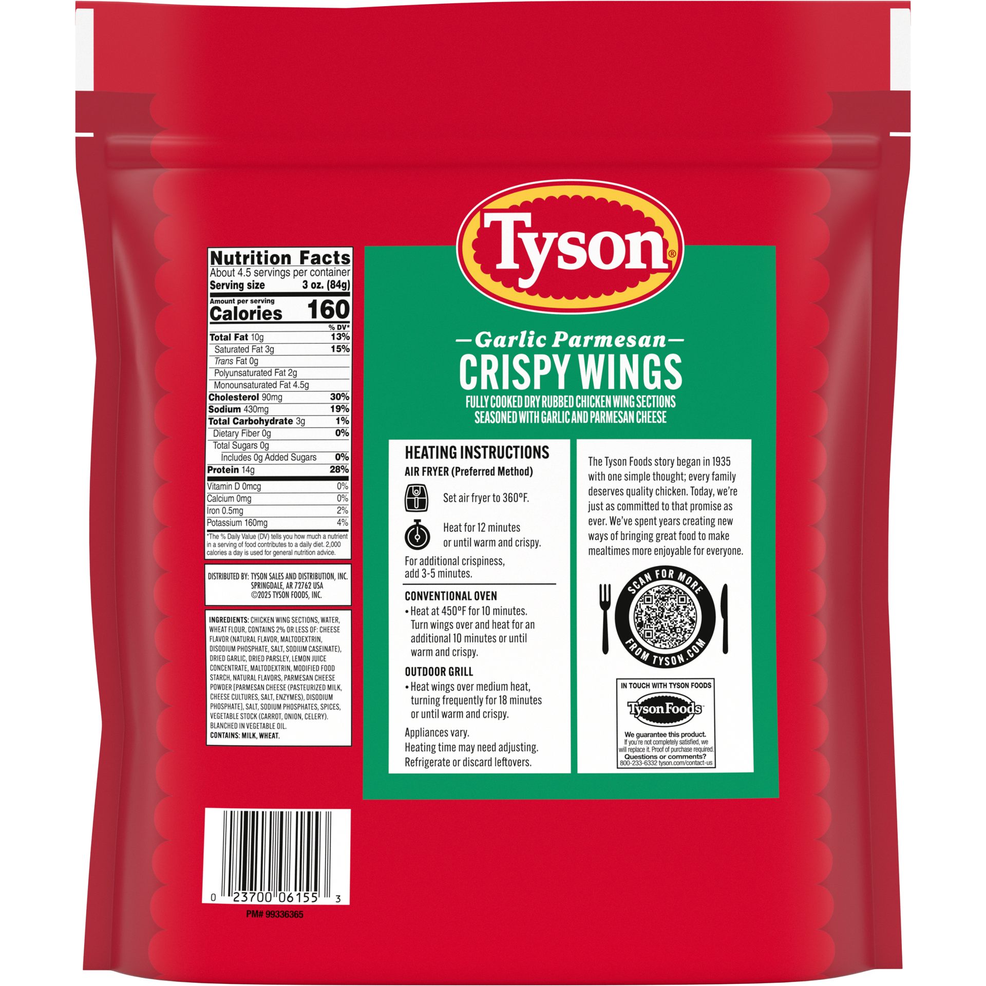 slide 6 of 6, Tyson Garlic Parmesan Crispy Wings, 20 oz