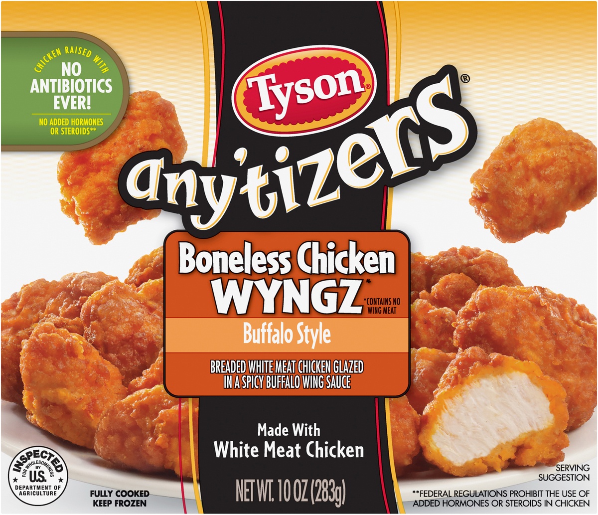 slide 8 of 8, Tyson Any'tizers Boneless Buffalo Style Chicken Wyngz, 10 oz