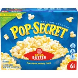 Pop-Secret Extra Butter Microwave Popcorn, 3.2 oz Sharing Bags, 6 ct
