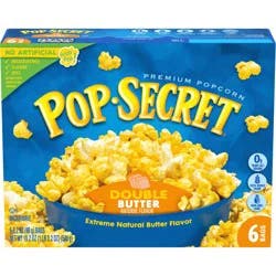 Pop-Secret Double Butter Microwave Popcorn, 3.2 oz Sharing Bags, 6 ct