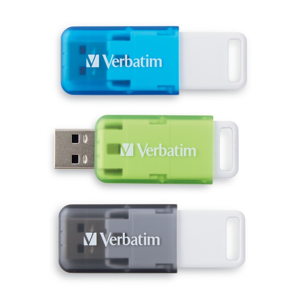 slide 2 of 10, Verbatim Seaglass Usb 2.0 Flash Drives, 32Gb, Assorted Colors, Pack Of 3 Drives, 3 ct