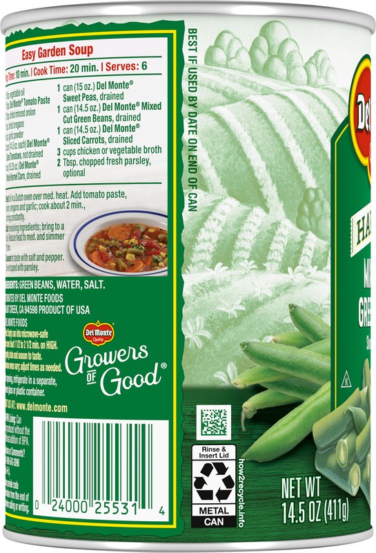 slide 4 of 5, Del Monte Harvest Cut Green Beans, 14.5 oz Can, 14.5 oz