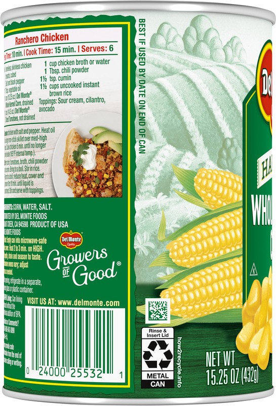 slide 5 of 5, Del Monte Harvest Whole Kernel Corn, 15.25 oz Can, 15.25 oz