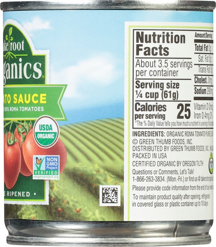 slide 2 of 5, Take Root Organics Tomato Sauce ., Can - 8 oz, 8 oz