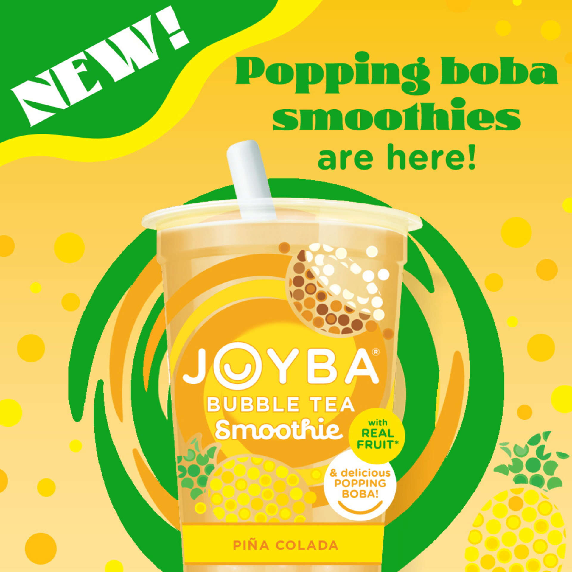 slide 2 of 5, Joyba Bubble Smoothie Pina Colada, 12 oz