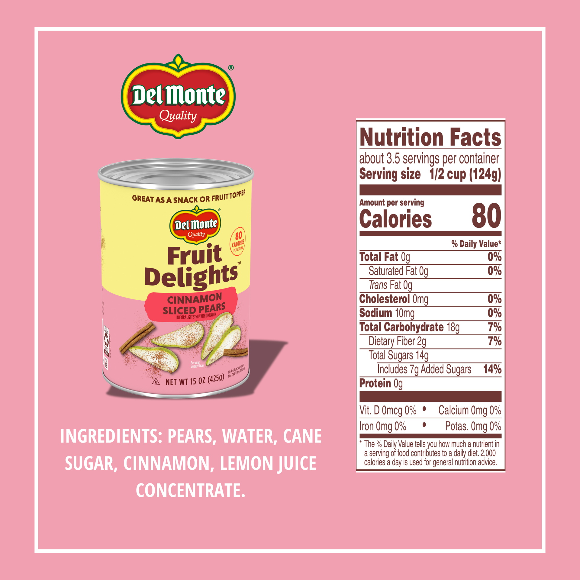 slide 2 of 5, Dm Sliced Pears W Cinnamon Xls, 15 oz