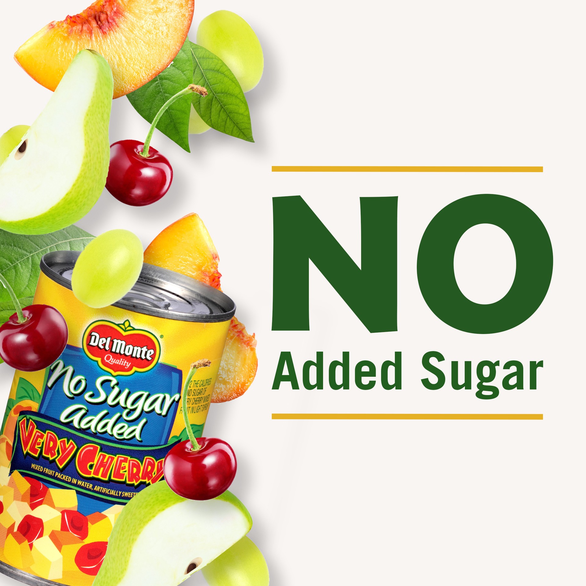slide 3 of 5, Del Monte Very Cherry No Sugar Added Mixed Fruit 14.5 oz, 14.5 oz