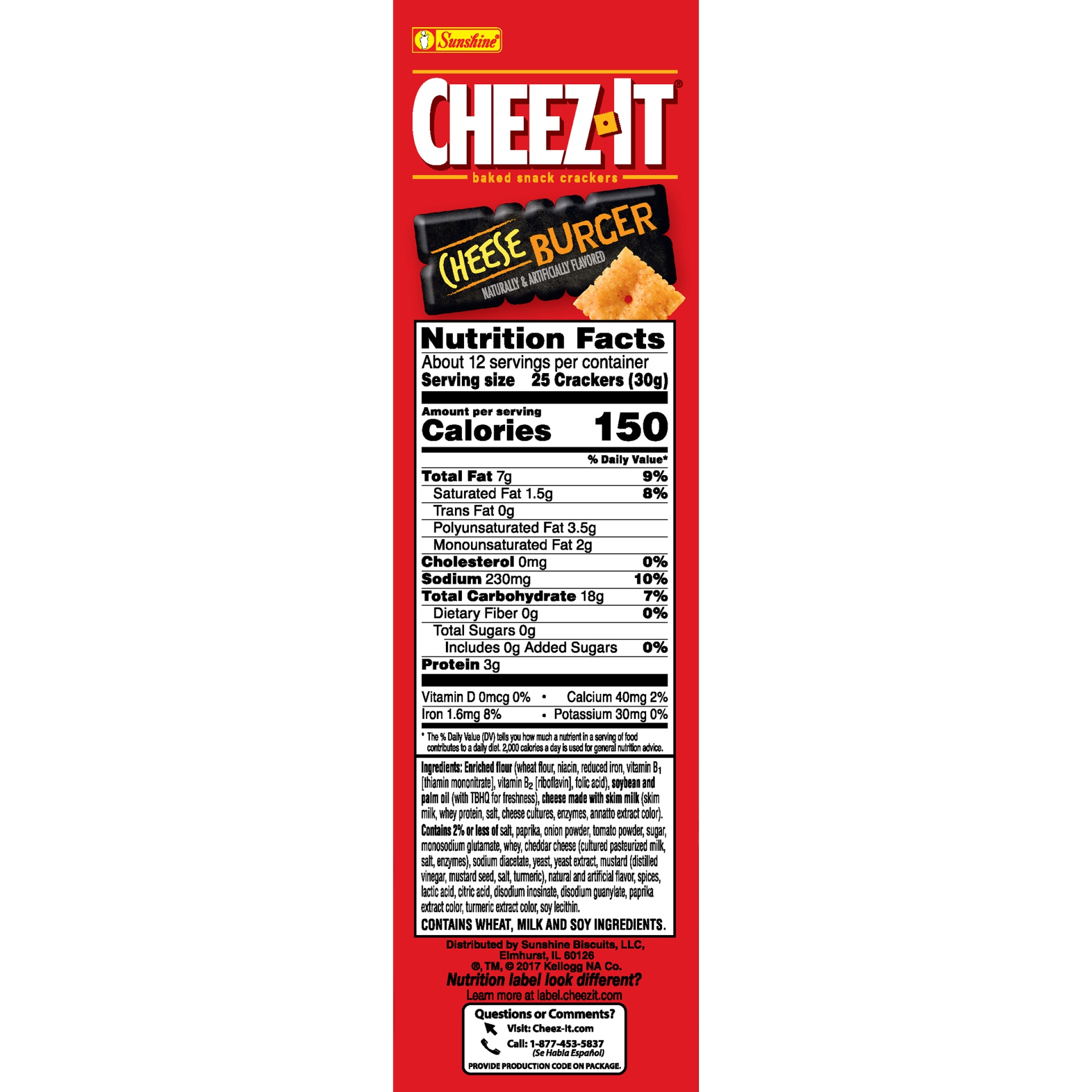 slide 4 of 8, Cheez-It Cheddar Burger Baked Snack Crackers, 12.4 oz