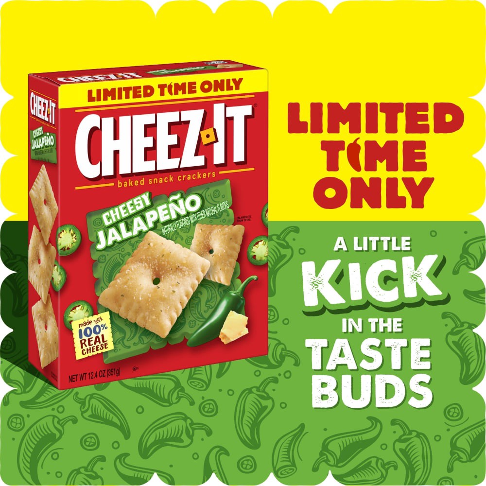 slide 2 of 5, Cheez-It® Cheesy Jalapeno Crackers, 12.4 oz