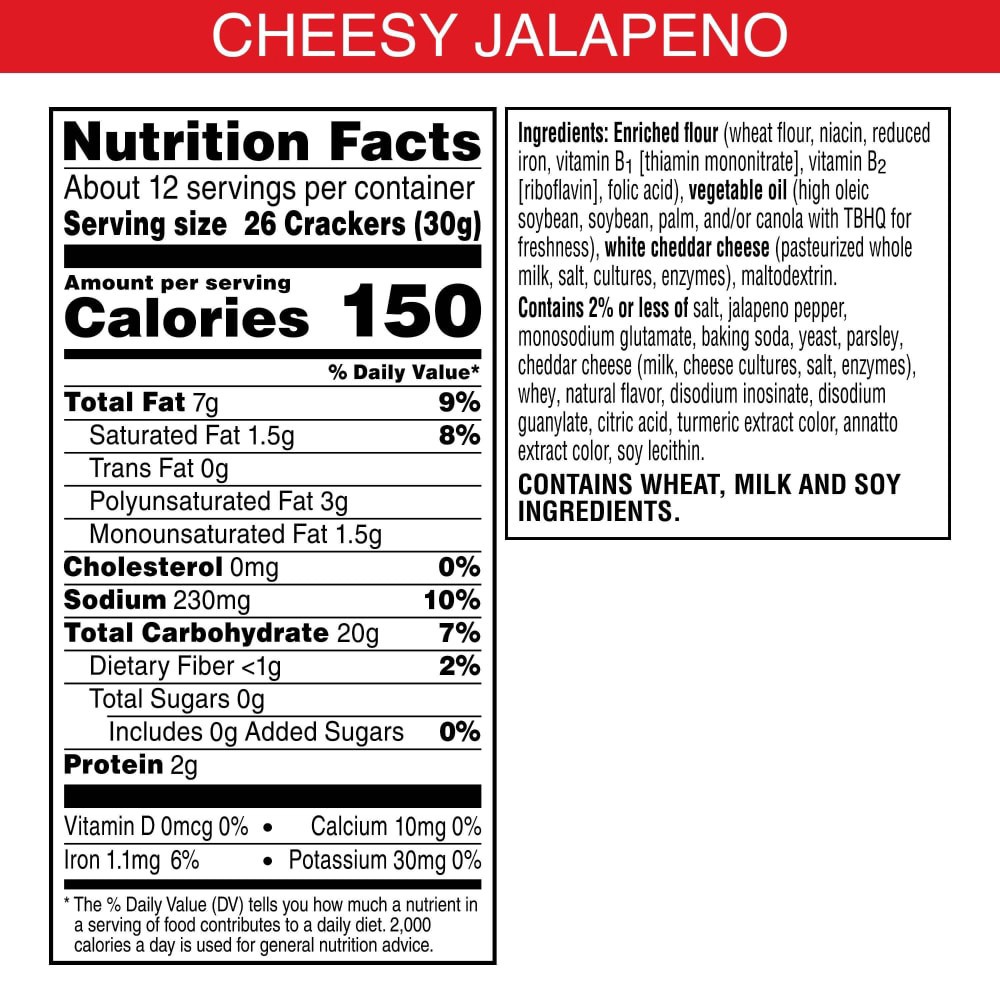 slide 4 of 5, Cheez-It® Cheesy Jalapeno Crackers, 12.4 oz
