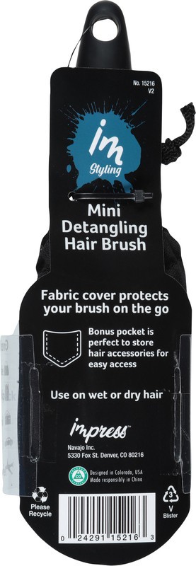 slide 3 of 4, imPRESS Detangling Hair Brush with Cover Mini 1 ea, 1 ct