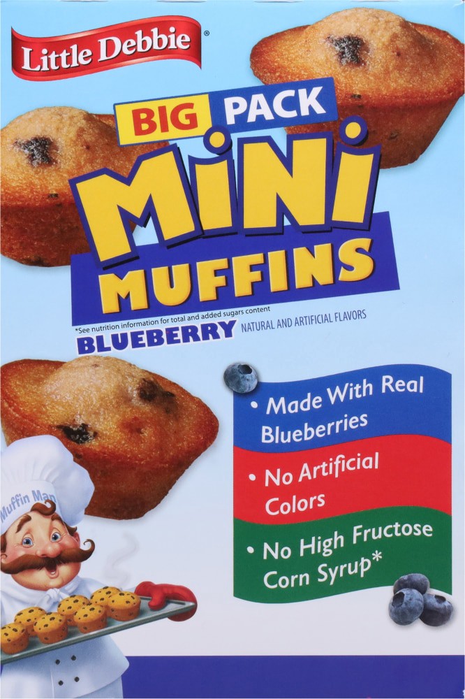 slide 3 of 6, Little Debbie Snack Cakes, Little Debbie Big Pack Mini Muffins (Blueberry), 5 ct
