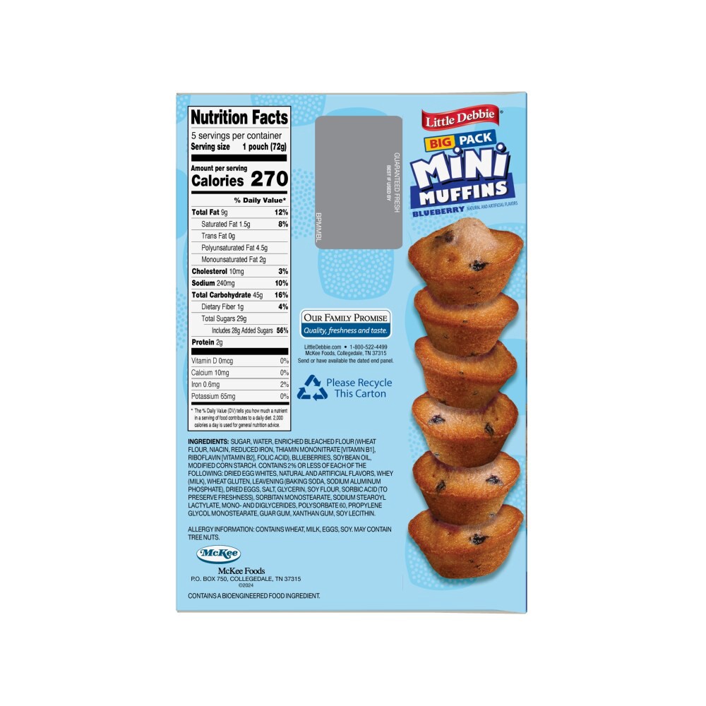slide 5 of 6, Little Debbie Snack Cakes, Little Debbie Big Pack Mini Muffins (Blueberry), 5 ct