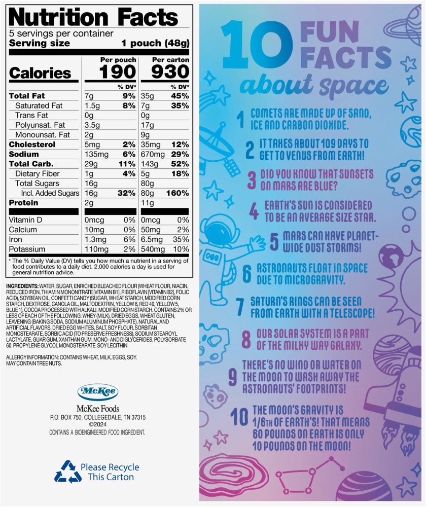 slide 5 of 6, Little Debbie Snack Cakes, Little Debbie Family Pack Mini Muffins (Cosmic), 5 ct